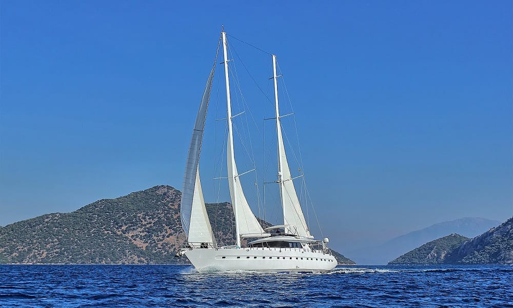 Angelo 2 Gulet sailing along the Turkish Turquoise Coast