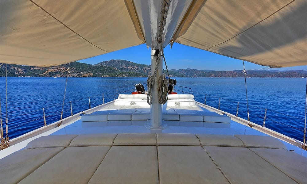 Sunset view from Angelo 2 Gulet during a blue cruise in Turkey