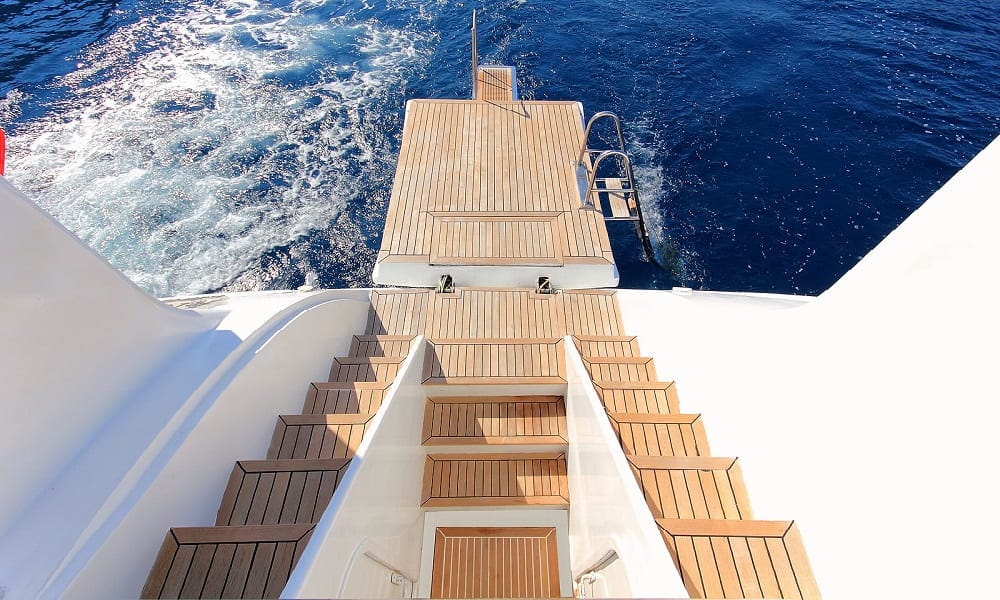 Swimming platform and sea ladder of Angelo 2 Gulet yacht
