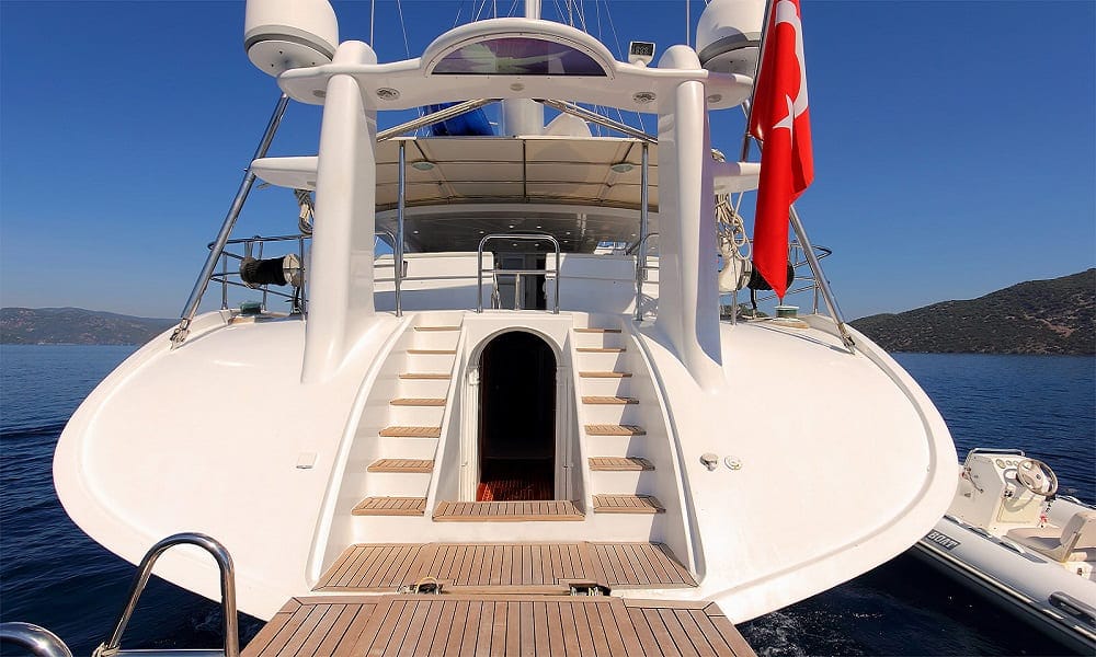 Swimming platform and sea ladder of Angelo 2 Gulet yacht