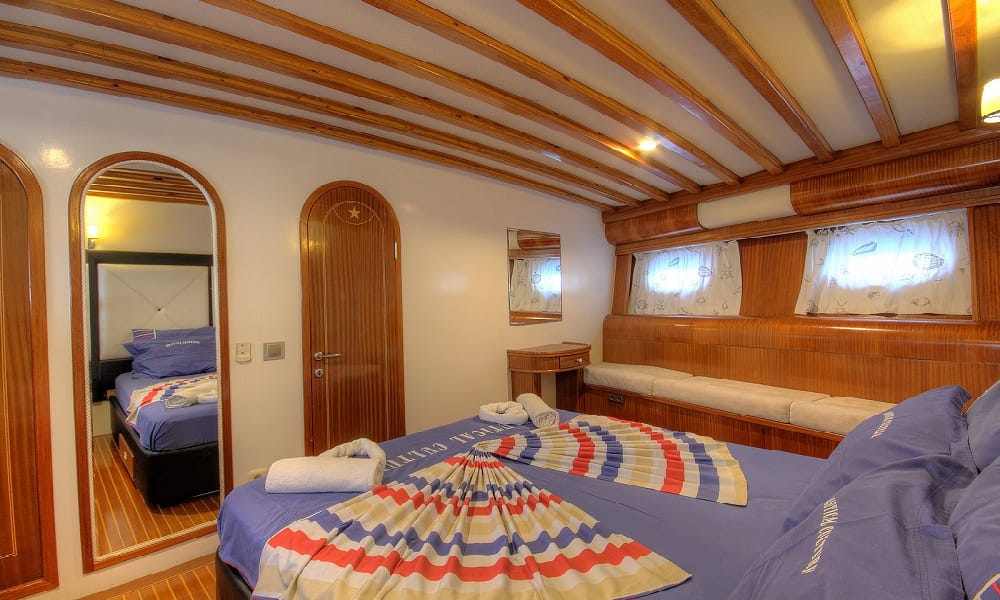 Luxury master cabin interior on Angelo 2 Gulet with en‑suite
