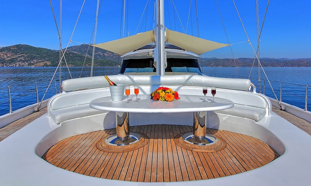 Sunset view from Angelo 2 Gulet during a blue cruise in Turkey