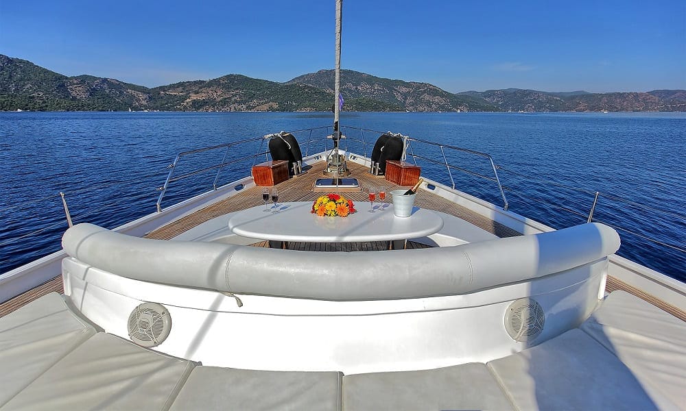 Sunset view from Angelo 2 Gulet during a blue cruise in Turkey